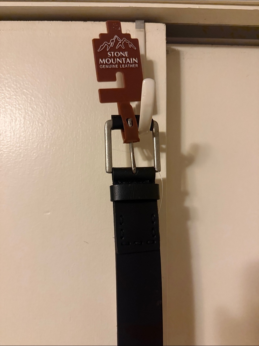 Stone Mountain Accessories Men’s Black Leather Belt with Silver Buckle